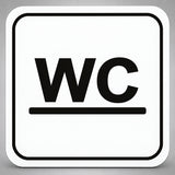 Πινακίδα Σήμανσης “ΤΟΥΑΛΕΤΑ – WC” Plexiglass 110mm x 110mm – Λευκό