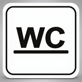 Πινακίδα Σήμανσης “ΤΟΥΑΛΕΤΑ – WC” Plexiglass 110mm x 110mm – Λευκό
