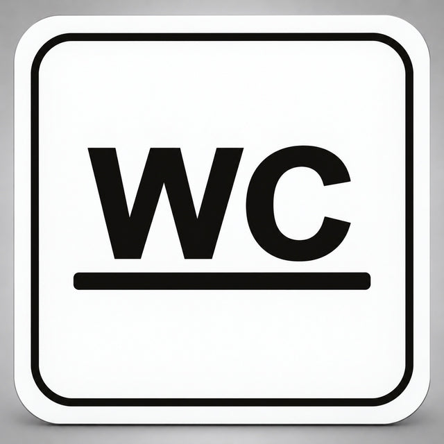 Πινακίδα Σήμανσης “ΤΟΥΑΛΕΤΑ – WC” Plexiglass 110mm x 110mm – Λευκό