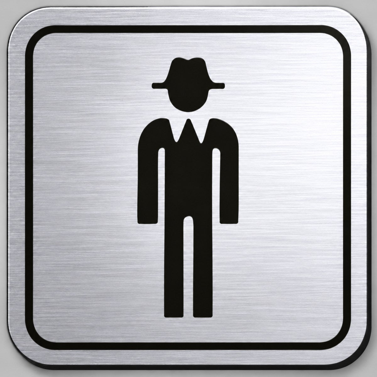 Πινακίδα Σήμανσης “WC ΑΝΔΡΩΝ” Plexiglass 110mm x 110mm – Ασημί