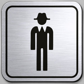Πινακίδα Σήμανσης “WC ΑΝΔΡΩΝ” Plexiglass 110mm x 110mm – Ασημί