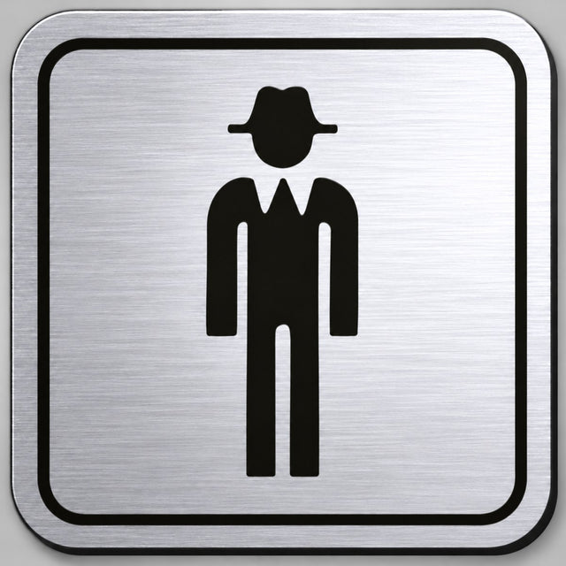 Πινακίδα Σήμανσης “WC ΑΝΔΡΩΝ” Plexiglass 110mm x 110mm – Ασημί