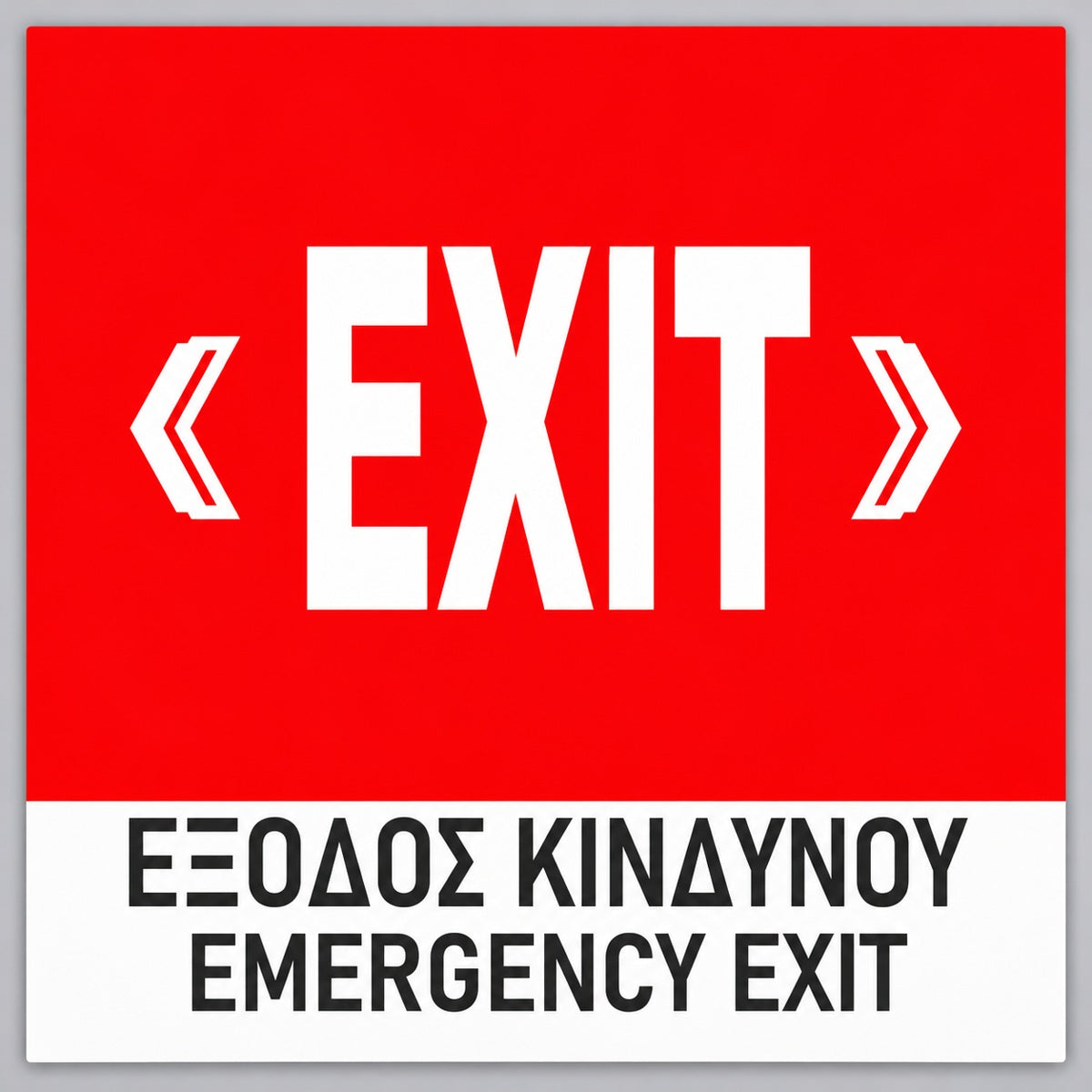Πινακίδα Σήμανσης “ΕΞΟΔΟΣ ΚΙΝΔΥΝΟΥ – EXIT” PVC 150mm x 150mm – Έγχρωμο