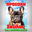 Πινακίδα Σήμανσης “ΠΡΟΣΟΧΗ ΣΚΥΛΟΣ – ΓΑΛΛΙΚΟ ΜΠΟΥΛΝΤΟΓΚ” PVC 200mm x 300mm – Έγχρωμο