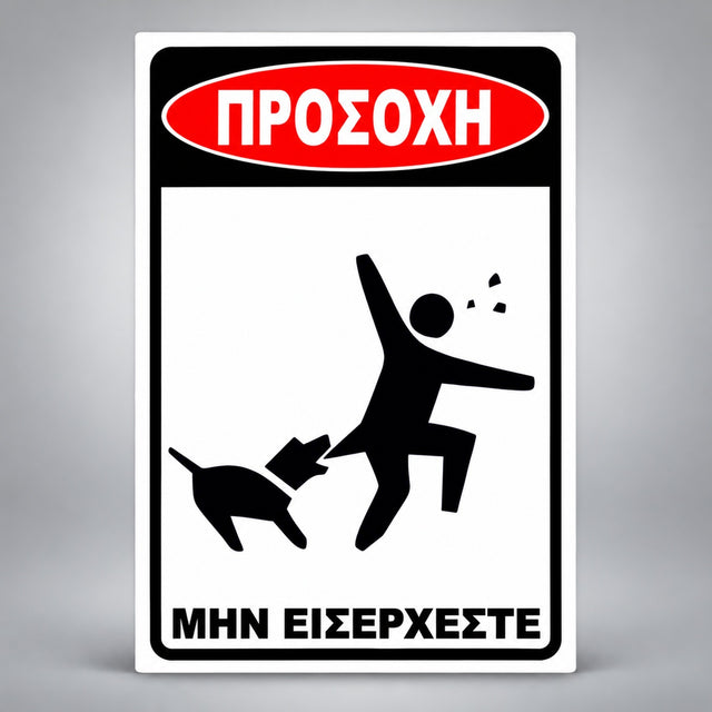 Πινακίδα Σήμανσης “ΠΡΟΣΟΧΗ – ΜΗΝ ΕΙΣΕΡΧΕΣΤΕ” Αλουμίνιο 200mm x 300mm – Μαύρο – Λευκό – Κόκκινο