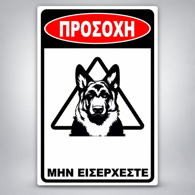 Πινακίδα Σήμανσης “ΠΡΟΣΟΧΗ ΣΚΥΛΟΣ – ΛΥΚΟΣΚΥΛΟ VI” PVC 200mm x 300mm – Μαύρο / Λευκό / Κόκκινο