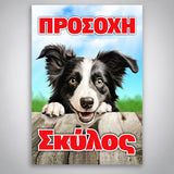 Πινακίδα Σήμανσης “ΠΡΟΣΟΧΗ ΣΚΥΛΟΣ – BERNEZE” PVC 200mm x 300mm – Έγχρωμο