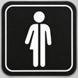 Πινακίδα Σήμανσης “WC ΟΥΔΕΤΕΡΟΥ ΦΥΛΟΥ ΜΕ ΣΥΜΒΟΛΟ” Plexiglass 110mm x 110mm – Μαύρο