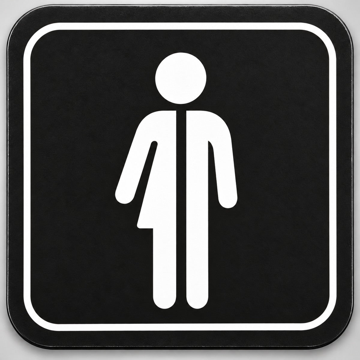 Πινακίδα Σήμανσης “WC ΟΥΔΕΤΕΡΟΥ ΦΥΛΟΥ ΜΕ ΣΥΜΒΟΛΟ” Plexiglass 110mm x 110mm – Μαύρο