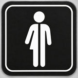 Πινακίδα Σήμανσης “WC ΟΥΔΕΤΕΡΟΥ ΦΥΛΟΥ ΜΕ ΣΥΜΒΟΛΟ” Plexiglass 110mm x 110mm – Μαύρο