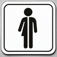 Πινακίδα Σήμανσης “WC ΟΥΔΕΤΕΡΟΥ ΦΥΛΟΥ ΜΕ ΣΥΜΒΟΛΟ” Plexiglass 110mm x 110mm – Λευκό