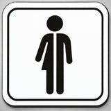 Πινακίδα Σήμανσης “WC ΟΥΔΕΤΕΡΟΥ ΦΥΛΟΥ ΜΕ ΣΥΜΒΟΛΟ” Plexiglass 110mm x 110mm – Λευκό