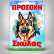 Πινακίδα Σήμανσης “ΠΡΟΣΟΧΗ ΣΚΥΛΟΣ – ΛΥΚΟΣΚΥΛΟ” Αλουμίνιο 200mm x 300mm – Έγχρωμο