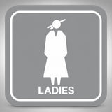 Πινακίδα Σήμανσης “ΤΟΥΑΛΕΤΑ ΓΥΝΑΙΚΩΝ – LADIES” Plexiglass 110mm x 110mm – Γκρι