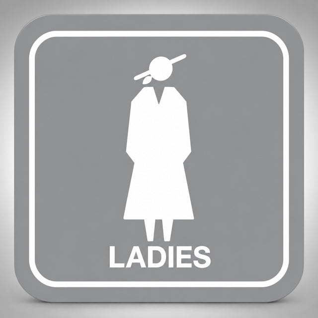 Πινακίδα Σήμανσης “ΤΟΥΑΛΕΤΑ ΓΥΝΑΙΚΩΝ – LADIES” Plexiglass 110mm x 110mm – Γκρι