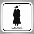 Πινακίδα Σήμανσης “ΤΟΥΑΛΕΤΑ ΓΥΝΑΙΚΩΝ – LADIES” Plexiglass 110mm x 110mm – Λευκό