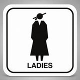 Πινακίδα Σήμανσης “ΤΟΥΑΛΕΤΑ ΓΥΝΑΙΚΩΝ – LADIES” Plexiglass 110mm x 110mm – Λευκό