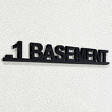 Πινακίδα Σήμανσης “ΥΠΟΓΕΙΟ – BASEMENT” Ακρυλικό 350mm x 45mm – Μαύρο