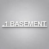 Πινακίδα Σήμανσης “ΥΠΟΓΕΙΟ – BASEMENT” Ακρυλικό 350mm x 45mm – Λευκό