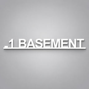 Πινακίδα Σήμανσης “ΥΠΟΓΕΙΟ – BASEMENT” Ακρυλικό 350mm x 45mm – Λευκό