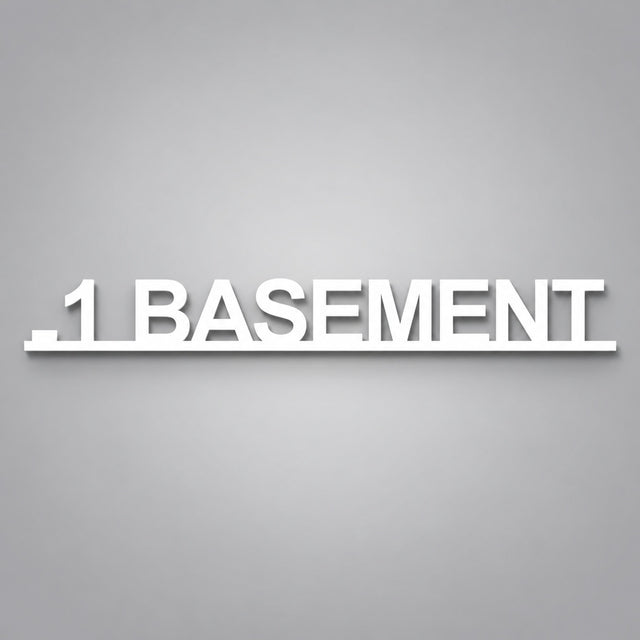 Πινακίδα Σήμανσης “ΥΠΟΓΕΙΟ – BASEMENT” Ακρυλικό 350mm x 45mm – Λευκό