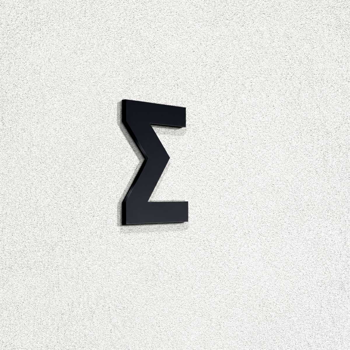 Ενδεικτική φωτογραφία γράμματος Σ σε μαύρη απόχρωση· επιλεγμένο προϊόν κόκκινο, ύψος 74mm