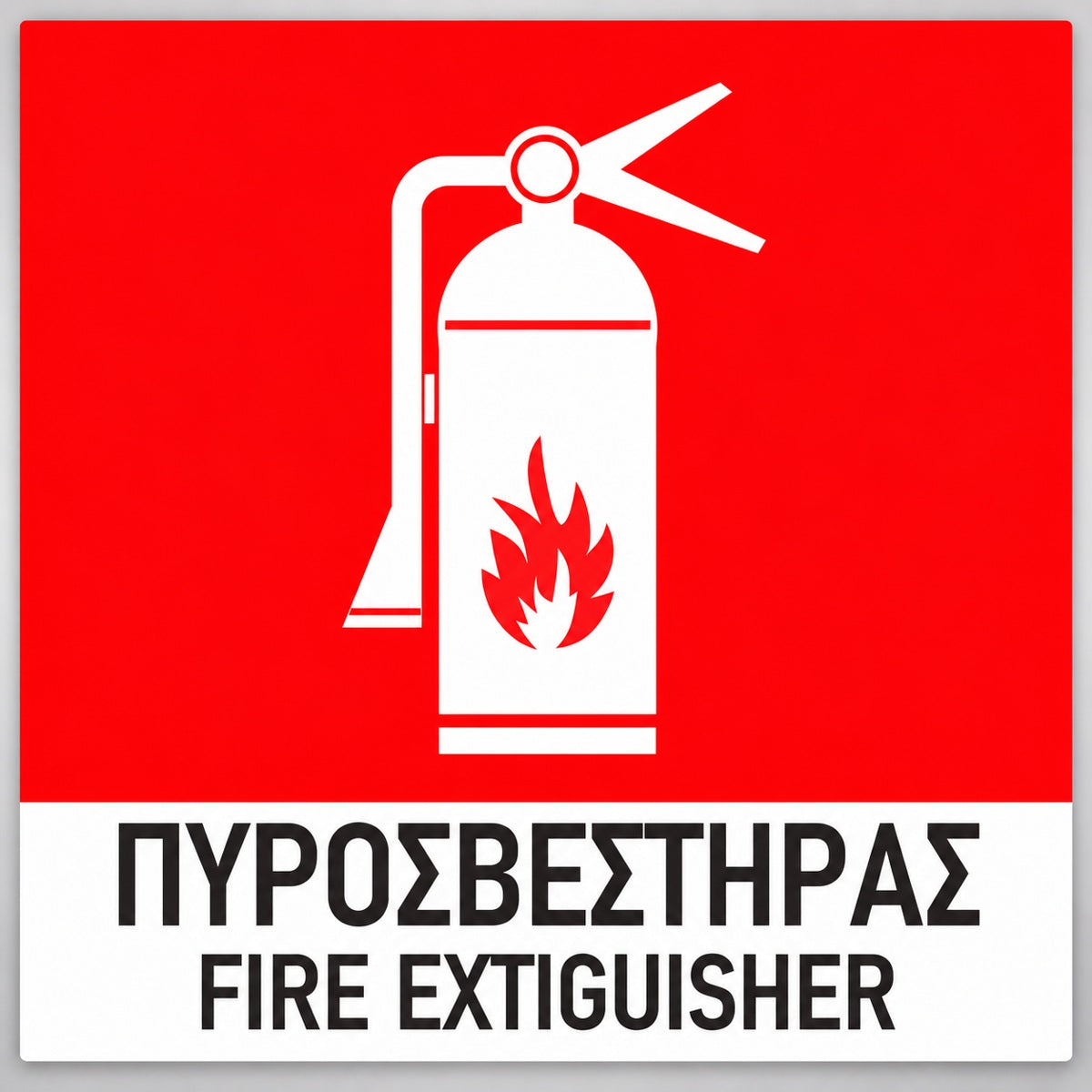 Πινακίδα Σήμανσης “ΠΥΡΟΣΒΕΣΤΗΡΑΣ” Αλουμίνιο 150mm x 150mm – Έγχρωμο