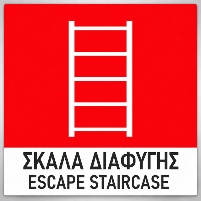 Πινακίδα Σήμανσης “ΣΚΑΛΑ ΔΙΑΦΥΓΗΣ” PVC 150mm x 150mm – Έγχρωμο