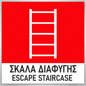 Πινακίδα Σήμανσης “ΣΚΑΛΑ ΔΙΑΦΥΓΗΣ” Βινύλιο 150mm x 150mm – Έγχρωμο