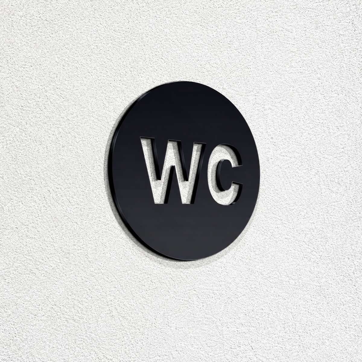 Πινακίδα Σήμανσης “ΤΟΥΑΛΕΤΑ” Ακρυλικό 140mm x 140mm – Λευκό — Ενδεικτική φωτογραφία μαύρης απόχρωσης