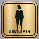 Πινακίδα Σήμανσης “ΤΟΥΑΛΕΤΑ ΑΝΔΡΩΝ – GENTLEMEN” Plexiglass 110mm x 110mm – Χρυσό