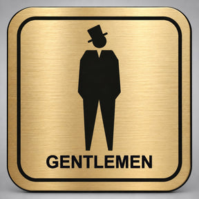 Πινακίδα Σήμανσης “ΤΟΥΑΛΕΤΑ ΑΝΔΡΩΝ – GENTLEMEN” Plexiglass 110mm x 110mm – Χρυσό