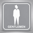 Πινακίδα Σήμανσης “ΤΟΥΑΛΕΤΑ ΑΝΔΡΩΝ – GENTLEMEN” Plexiglass 110mm x 110mm – Γκρι