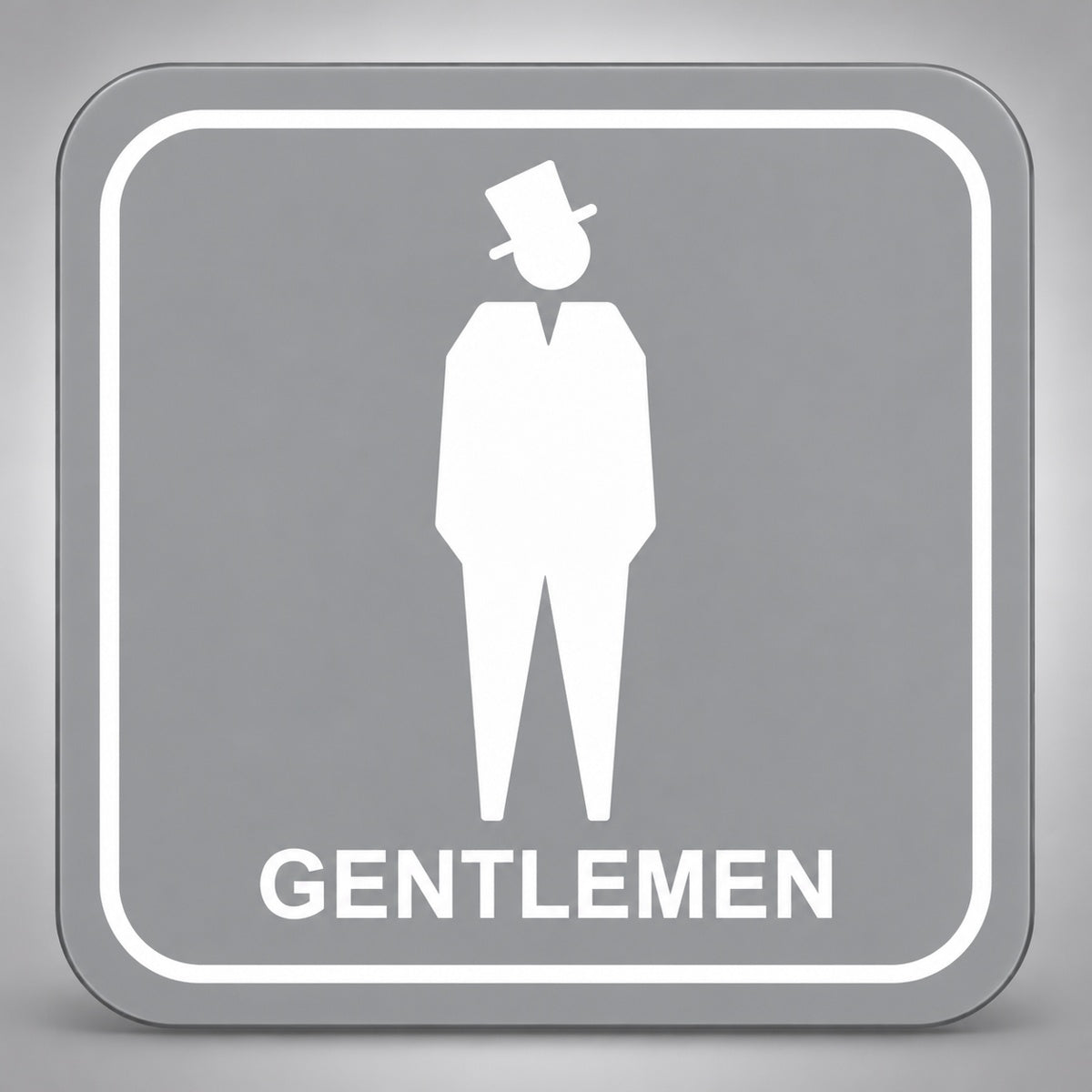 Πινακίδα Σήμανσης “ΤΟΥΑΛΕΤΑ ΑΝΔΡΩΝ – GENTLEMEN” Plexiglass 110mm x 110mm – Γκρι