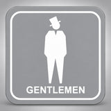 Πινακίδα Σήμανσης “ΤΟΥΑΛΕΤΑ ΑΝΔΡΩΝ – GENTLEMEN” Plexiglass 110mm x 110mm – Γκρι