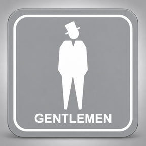 Πινακίδα Σήμανσης “ΤΟΥΑΛΕΤΑ ΑΝΔΡΩΝ – GENTLEMEN” Plexiglass 110mm x 110mm – Γκρι