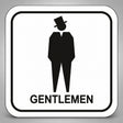 Πινακίδα Σήμανσης “ΤΟΥΑΛΕΤΑ ΑΝΔΡΩΝ – GENTLEMEN” Plexiglass 110mm x 110mm – Λευκό