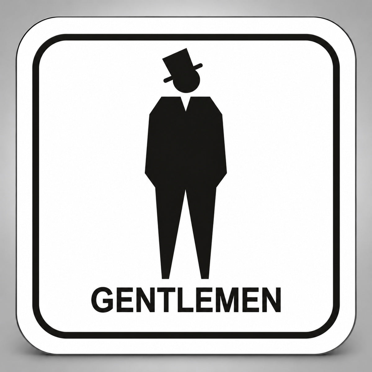Πινακίδα Σήμανσης “ΤΟΥΑΛΕΤΑ ΑΝΔΡΩΝ – GENTLEMEN” Plexiglass 110mm x 110mm – Λευκό