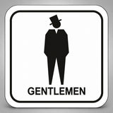 Πινακίδα Σήμανσης “ΤΟΥΑΛΕΤΑ ΑΝΔΡΩΝ – GENTLEMEN” Plexiglass 110mm x 110mm – Λευκό