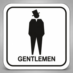 Πινακίδα Σήμανσης “ΤΟΥΑΛΕΤΑ ΑΝΔΡΩΝ – GENTLEMEN” Plexiglass 110mm x 110mm – Λευκό