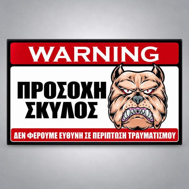 Πινακίδα Σήμανσης “ΠΡΟΣΟΧΗ ΣΚΥΛΟΣ – PITBULL II” PVC 300mm x 200mm – Έγχρωμο