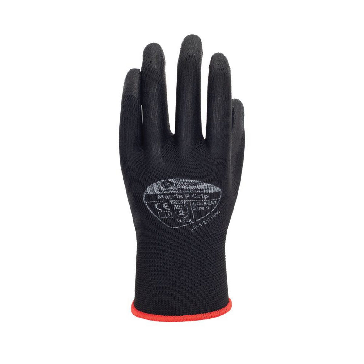 Polyco Matrix P Grip Black Γάντια Εργασίας Πλεκτά Με Παλάμη Επένδυση Πολυουρεθάνης Μαύρα (Ζεύγος)
