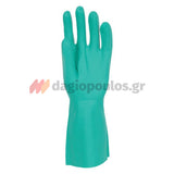 Polyco Nitri‑Tech III 92 Green Flock Lined Γάντια Εργασίας Νιτριλίου Ισχυρών Χημικών 33cm (Ζεύγος)