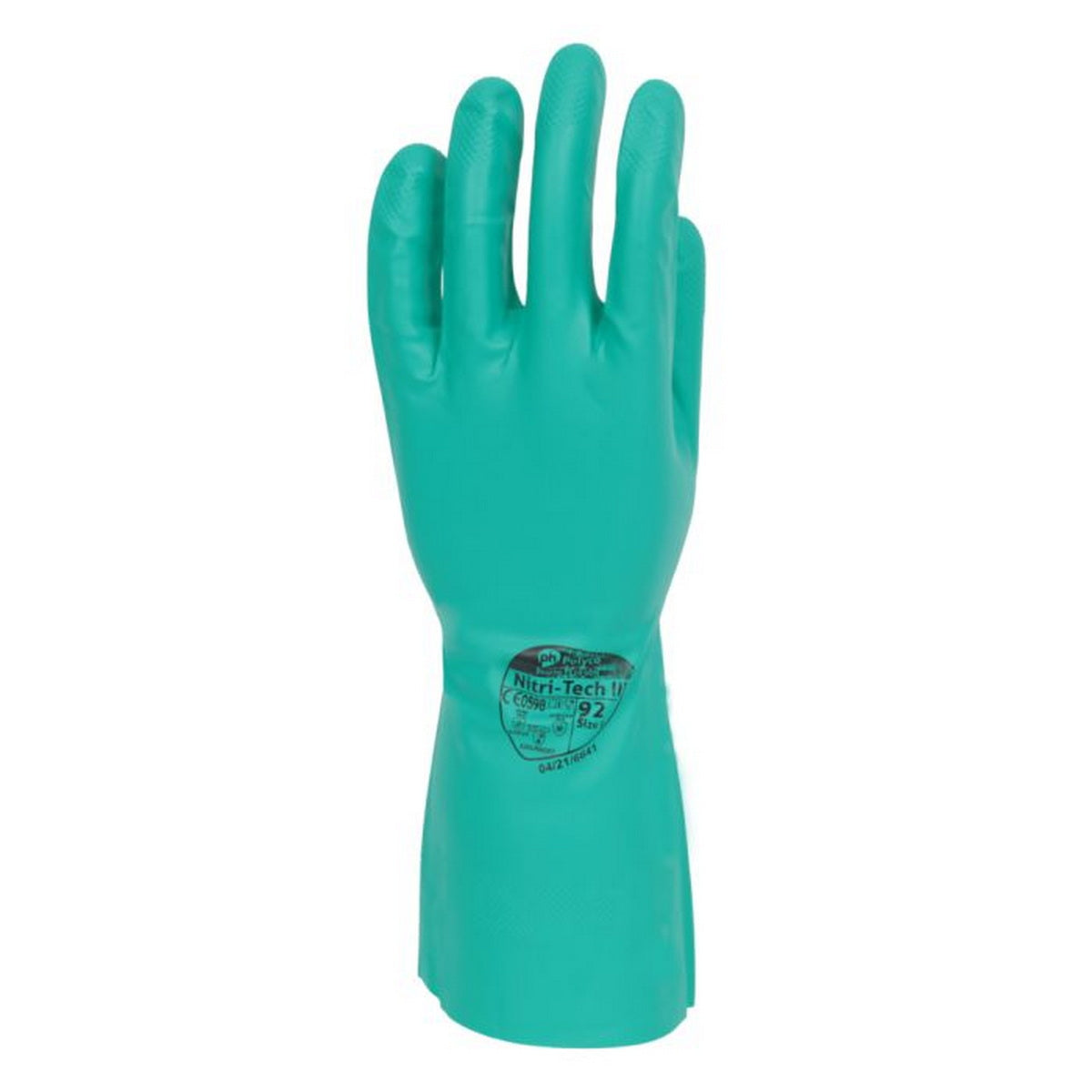 Polyco Nitri‑Tech III 92 Green Flock Lined Γάντια Εργασίας Νιτριλίου Ισχυρών Χημικών 33cm (Ζεύγος)