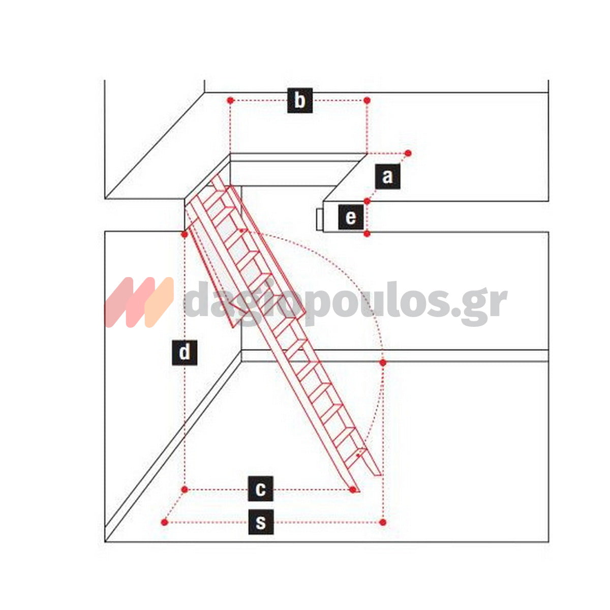 Snodabile Σκάλα Παταριού - Σοφίτας Πτυσόμενη Ιταλίας