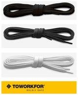 ToWorkFor Κορδόνια Πλακέ 130cm Μαύρα