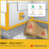 Sika SealTape F Στεγανοποιητική Σφραγιστική Ταινία Γεφύρωσης Ρωγμών ΡΟΛΟ 25mtr
