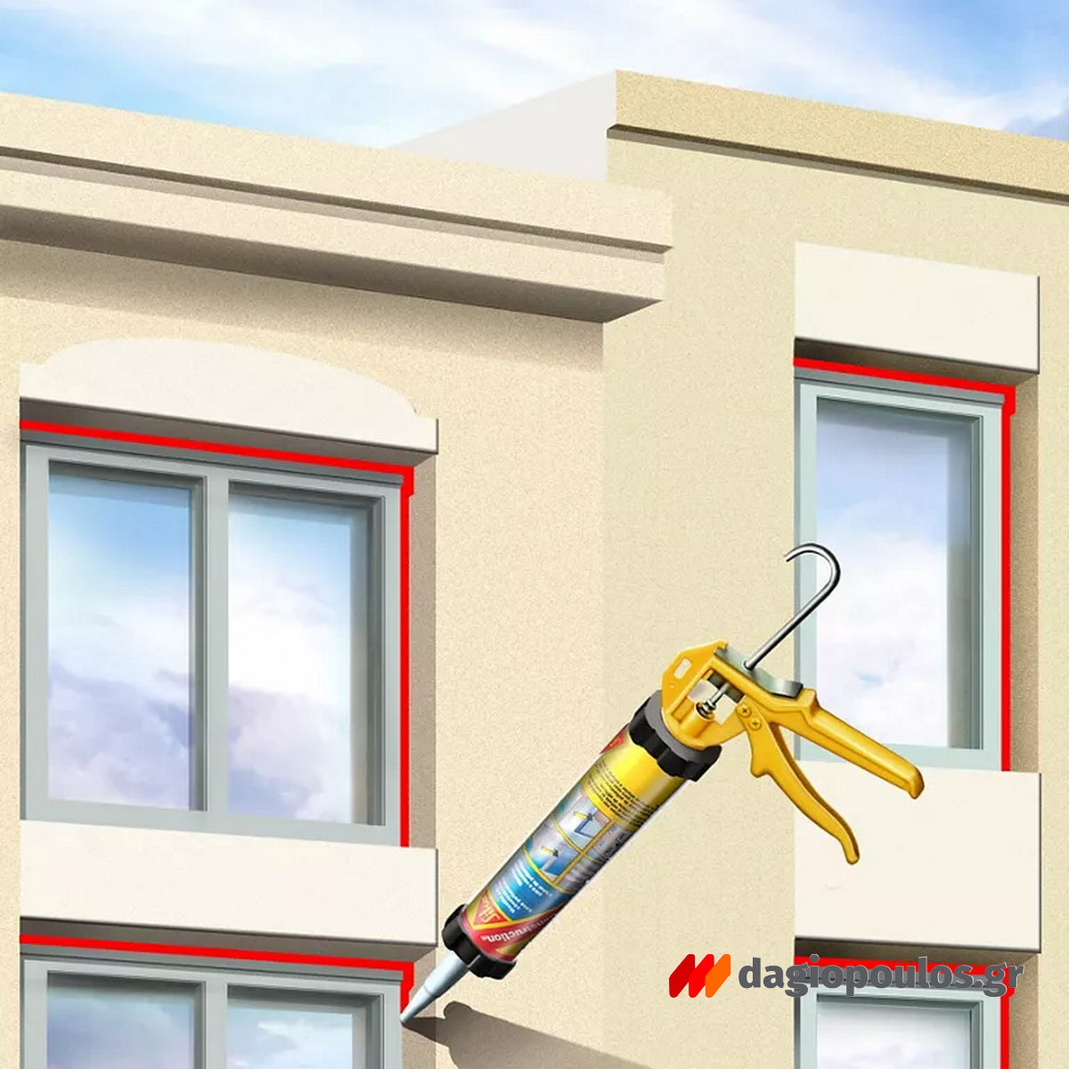 Sika Sikaflex Construction PU Σφραγιστικό Για Προσόψεις Σκυροδέματος Και Τοιχοποιίες ΓΚΡΙ