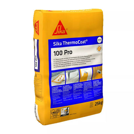 Sika ThermoCoat 100 Pro Τσιμεντοειδές Κονίαμα Συγκόλλησης Θερμομονωτικών Πλακών ΛΕΥΚΟ