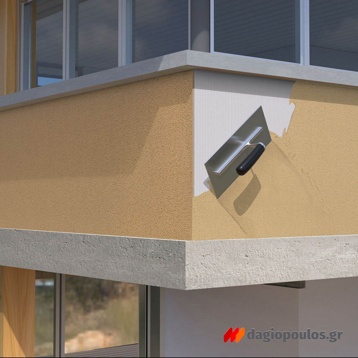 Τελικό επίχρισμα ETICS με ματ αισθητικό αποτέλεσμα
